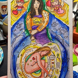 Angels & Guides Intuitive Art Piece with 15 Min Reading included, Choose Size, Watercolor with Mixed Media, Angel Reading image 5