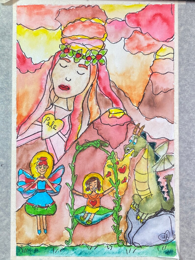 Angels & Guides Intuitive Art Piece with 15 Min Reading included, Choose Size, Watercolor with Mixed Media, Angel Reading image 9