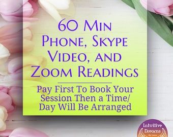 60 Minute Skype Video, Phone, or Zoom Reading, psychic, Angels, spirit guides, love, relationship, career, future, past life, Akashic Record
