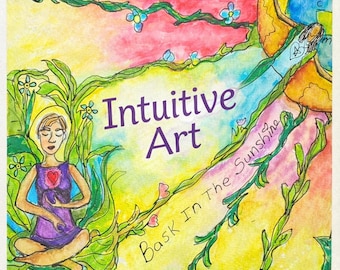 Obra de arte intuitiva con descripción de arte grabada por voz incluida, tamaño a elegir, acuarela con técnica mixta, lectura de ángel
