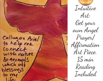 Angelic Realm Acrylic Painting   Prayer/ Affirmation 9x9 or 8x 10 canvas/ 15 min Reading Included