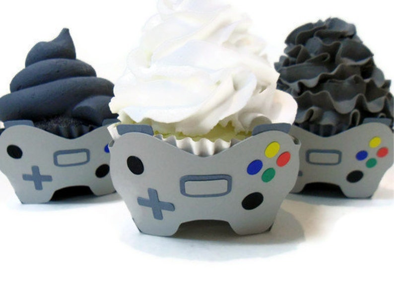 Video Game Cupcake Wrappers Set of 12 image 1