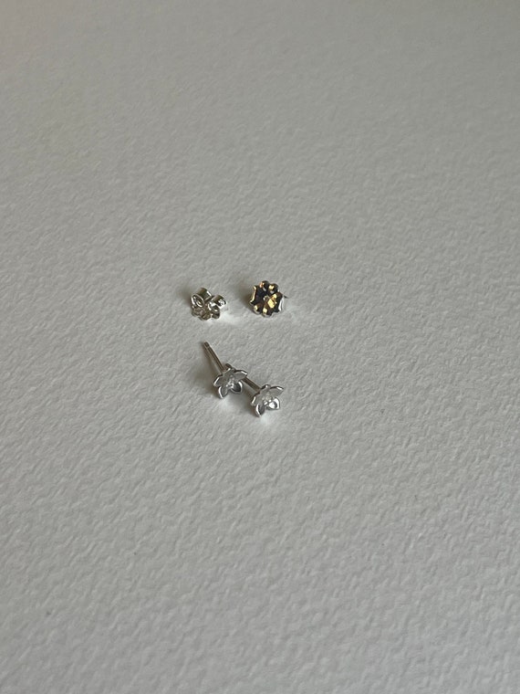 Silver Flower Stud Earrings, Sterling Silver Posts, Little flowers