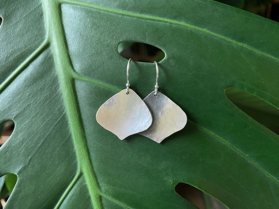 Small Silver Leaf Earrings