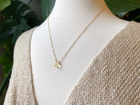 Citrine Gemstone Necklace with 14k gold fill chain, Faceted Golden, Yellow, Natural Stone, Delicate Pretty November Birthstone