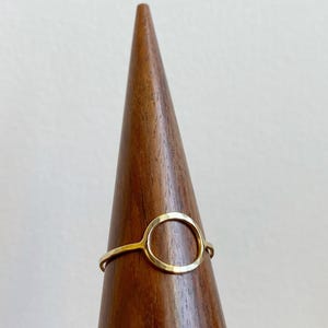 Gold Open Circle Ring,  14k gold fill Band, delicate tarnish free