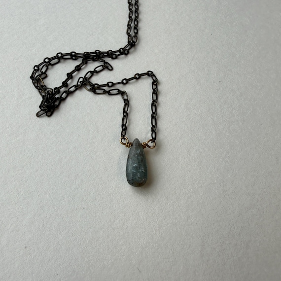 Kyanite and Brass Necklace