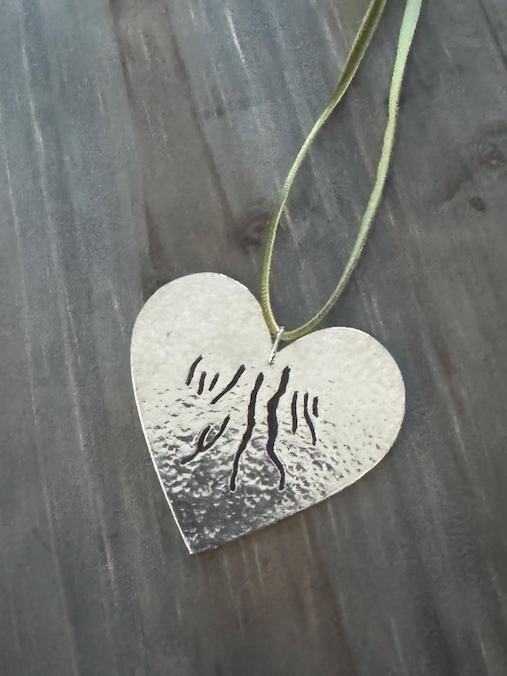 Fingerlakes Heart Ornament, Fingerlakes , Pewter,  Velvet Ribbon, silver