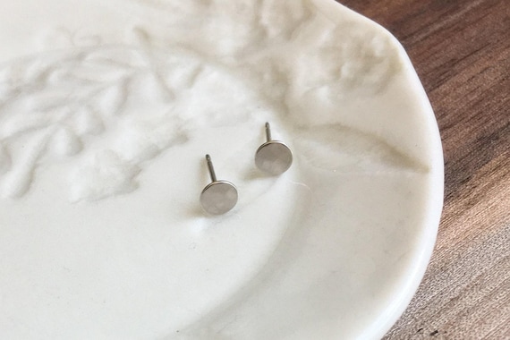 Silver Round Post Earrings, Simple Textured Studs, Sterling Silver Jewelry