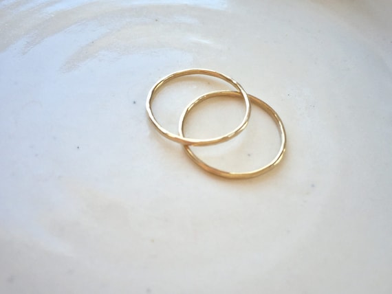 Thin Gold Ring,  14k gold fill Band, Stacking Rings