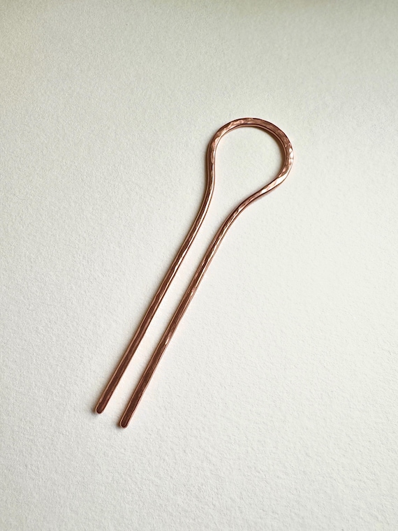 Copper Hair Stick, Midweight Hair Stick, Hand Hammered Copper Hair Pin