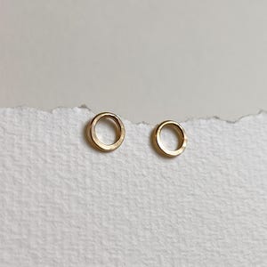 Gold Circle Post Earrings, Open Circle Studs, 14k Gold-fill Jewelry