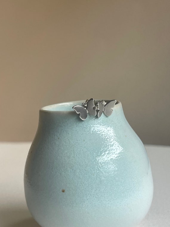 Silver Butterfly Stud Earrings, Sterling Silver Posts, Little butterflies