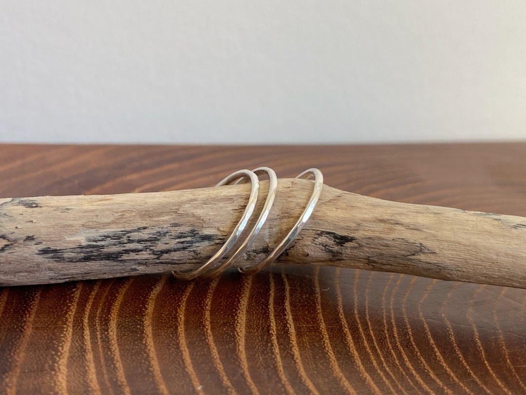 Delicate Rings Silver Single Delicate Sterling Silver Ring Band, Thin Hammered Ring for ...