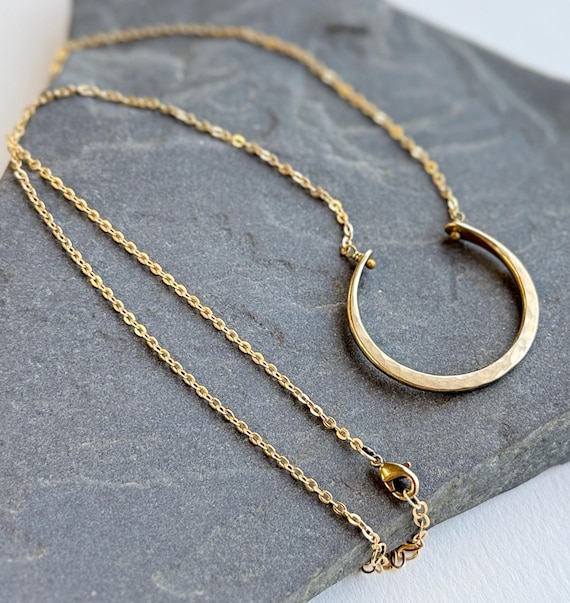 Small Brass Necklace, Open-Circle Necklace