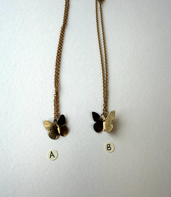 Butterfly necklace, brass