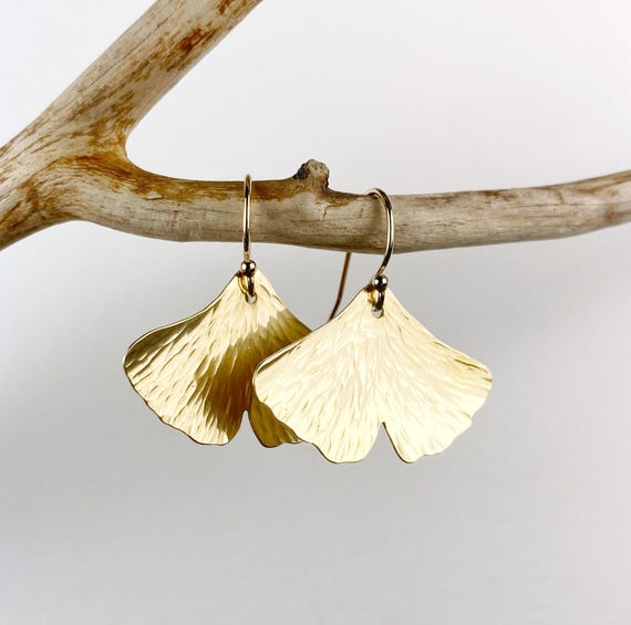 Small Ginkgo Leaf Earrings