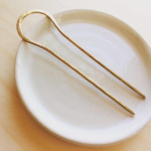 Brass Hair Stick, Midweight Hair Pin, Hammered Brass Hair Pin