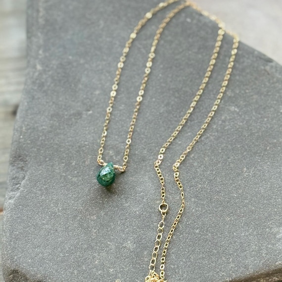 Emerald & 14k Gold filled Necklace