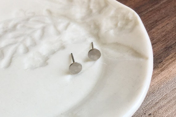 Silver Round Post Earrings, Simple Textured Studs, Sterling Silver Jewelry