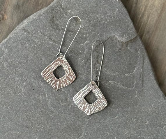 Pewter Kite Drop Earrings, Lead Free, Handmade Earrings