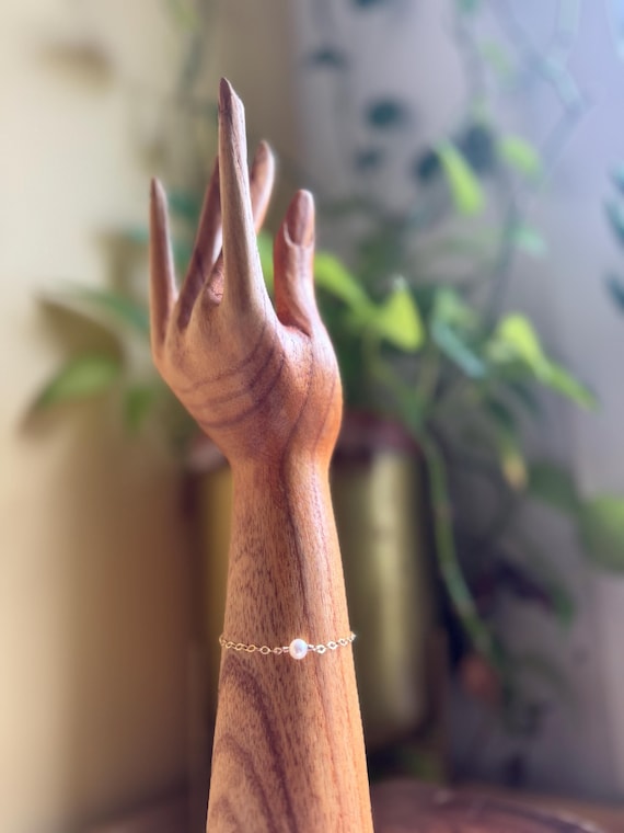 Freshwater Pearl and 14k gold fill Bracelet, June Birthstone