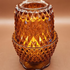 Diamond Point Amber Fairy Lamp - Etsy