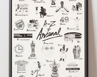 A-Z of Arsenal | Handmade screen print