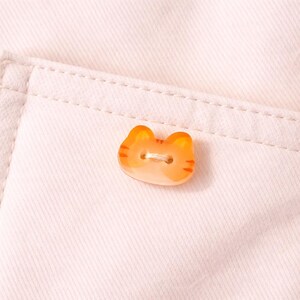 Orange Cat Head Buttons, Orange Cat Resin Buttons, DIY Sewing, Clothing Embellishments (Set of 6) image 5