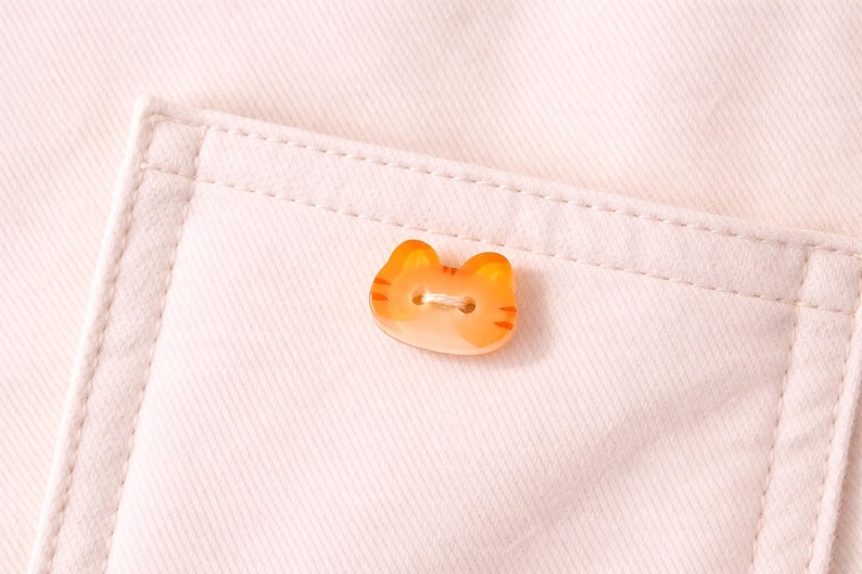 Orange Cat Head Buttons, Orange Cat Resin Buttons, DIY Sewing, Clothing Embellishments (Set of 6) image 5