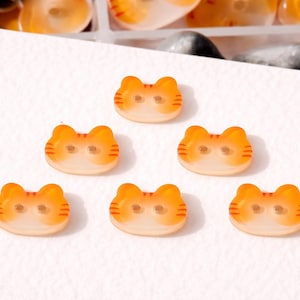 Orange Cat Head Buttons, Orange Cat Resin Buttons, DIY Sewing, Clothing Embellishments (Set of 6) image 6