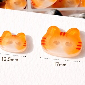 Orange Cat Head Buttons, Orange Cat Resin Buttons, DIY Sewing, Clothing Embellishments (Set of 6) image 2