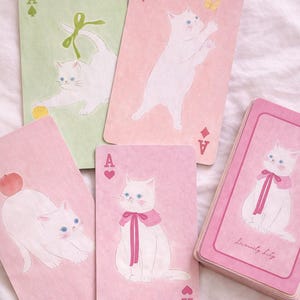 Pink Cat Playing Cards – Kawaii Poker Deck, Gift for Cat Lovers