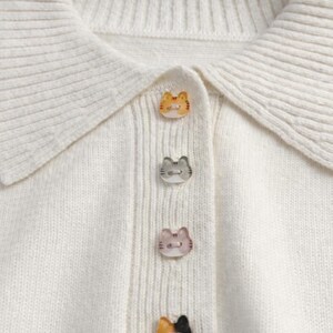 Orange Cat Head Buttons, Orange Cat Resin Buttons, DIY Sewing, Clothing Embellishments (Set of 6) image 3