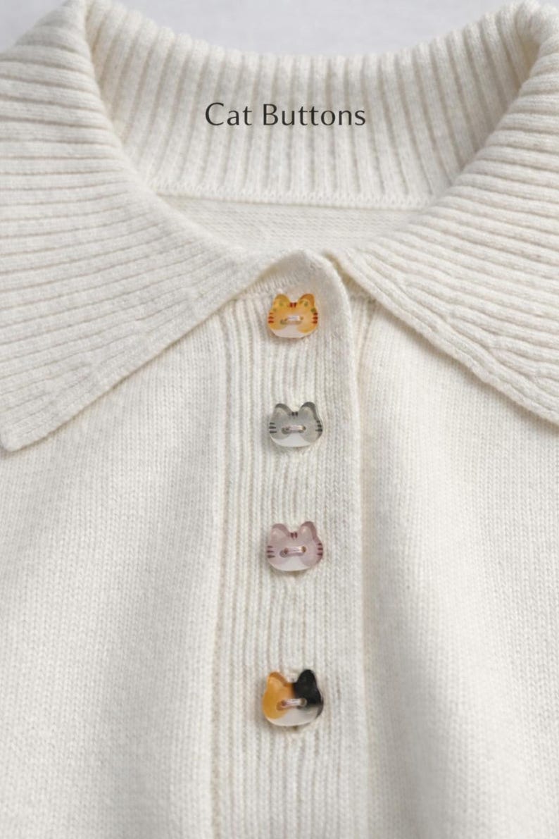 Orange Cat Head Buttons, Orange Cat Resin Buttons, DIY Sewing, Clothing Embellishments (Set of 6) image 3
