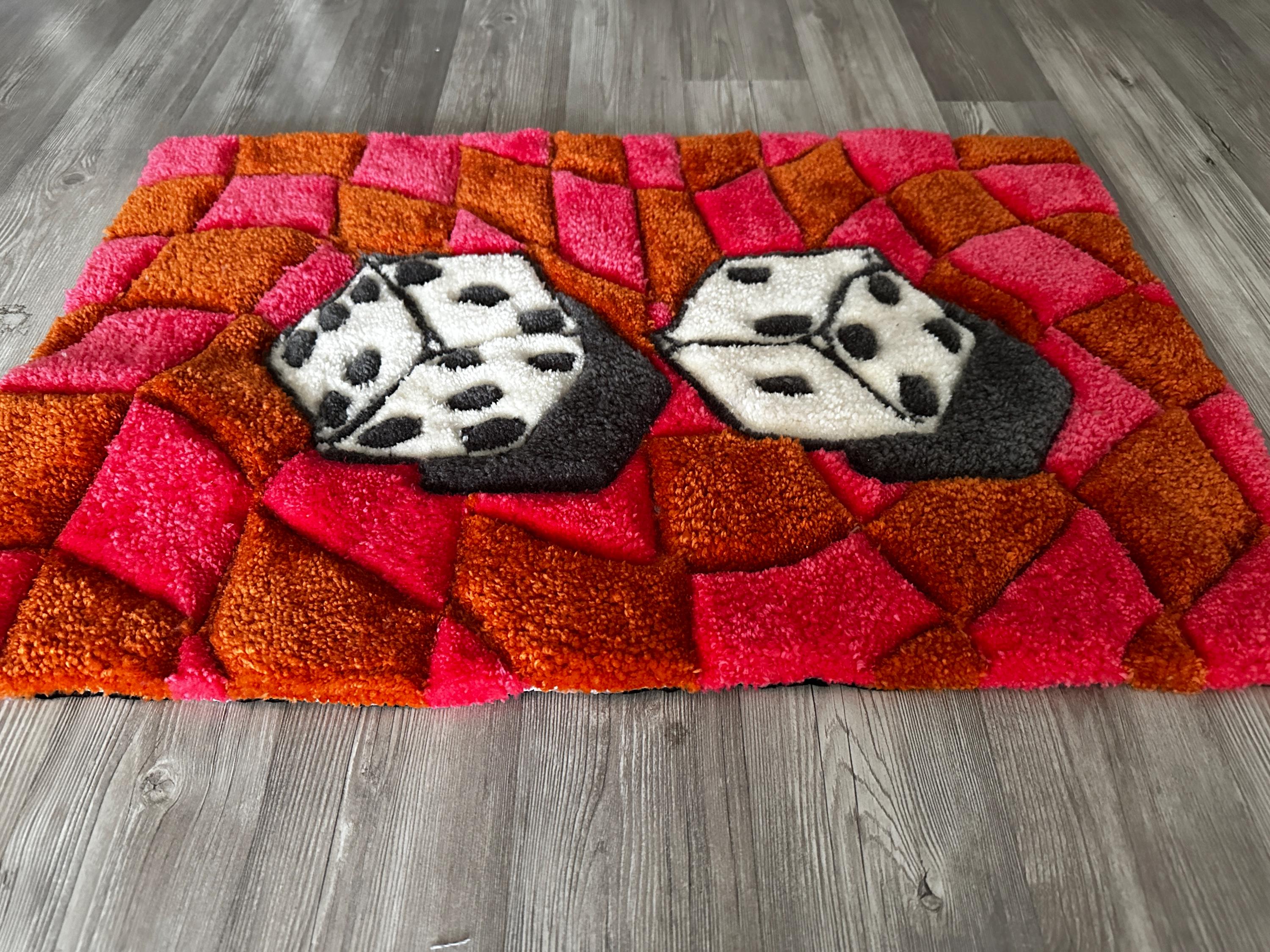 Handmade Tufted Dice Rug – Soft Shag Carpet, Modern Home Decor - Etsy