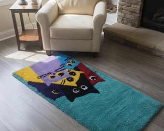 TÜYLÜ  KEDİLİ TUFTING halı