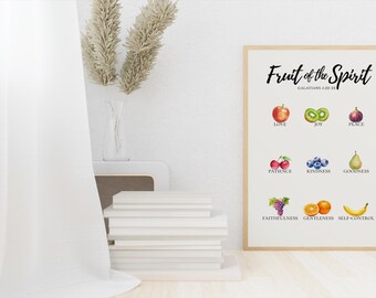 Fruit of the Spirit Matte Poster | Bible Verse Wall Art - Watercolor Christian Home Decor