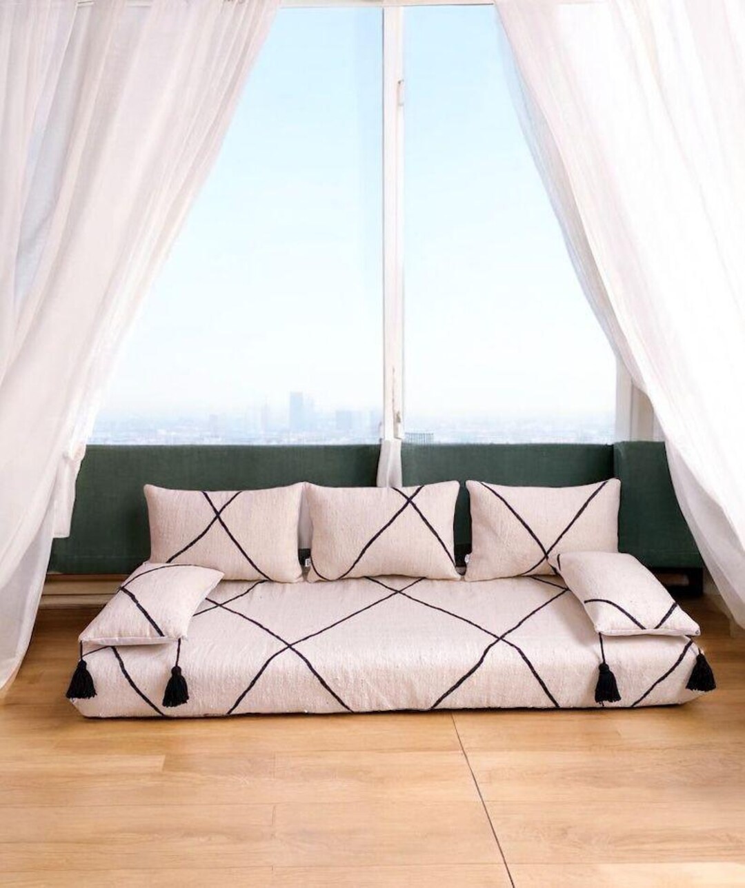 Handmade Moroccan Floor Sofa – Minimalist Design Inspired by Beni ...