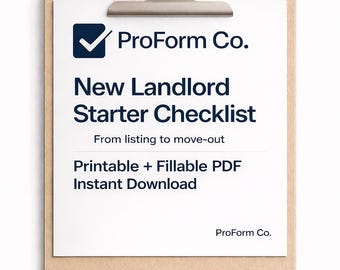 New Landlord Starter Checklist | Printable & Fillable PDF