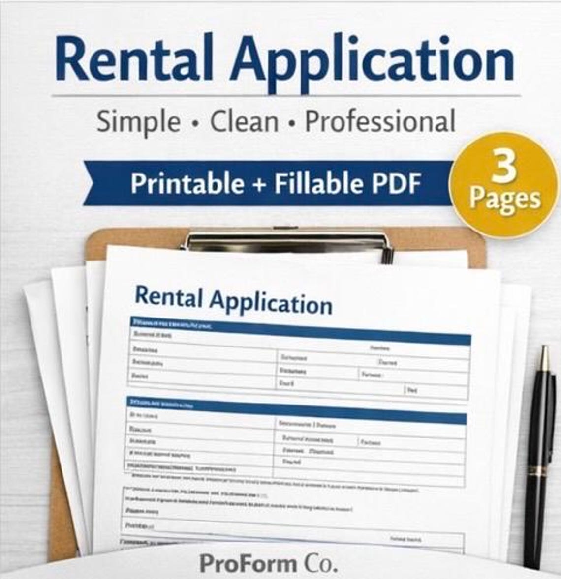 Transitional Rent Authorization Form Simple Rental Application for Landlords | Easy Tenant Application | No ...