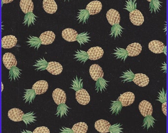 Pineapples by the Dozen, Cotton Fabric, Quilting, Designer Masks, BOGO B1G1F, 18 x 44 Inch Pillow Covers, Black, Yellow Green