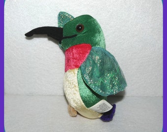 The HUMMINGBIRD PICO Libby's Kern's Nectar Expert Plush Toy Mascot, 6 Inch Tall, Advertising Doll Toy Bird, Bean Bag Pretend Toy, Red Throat