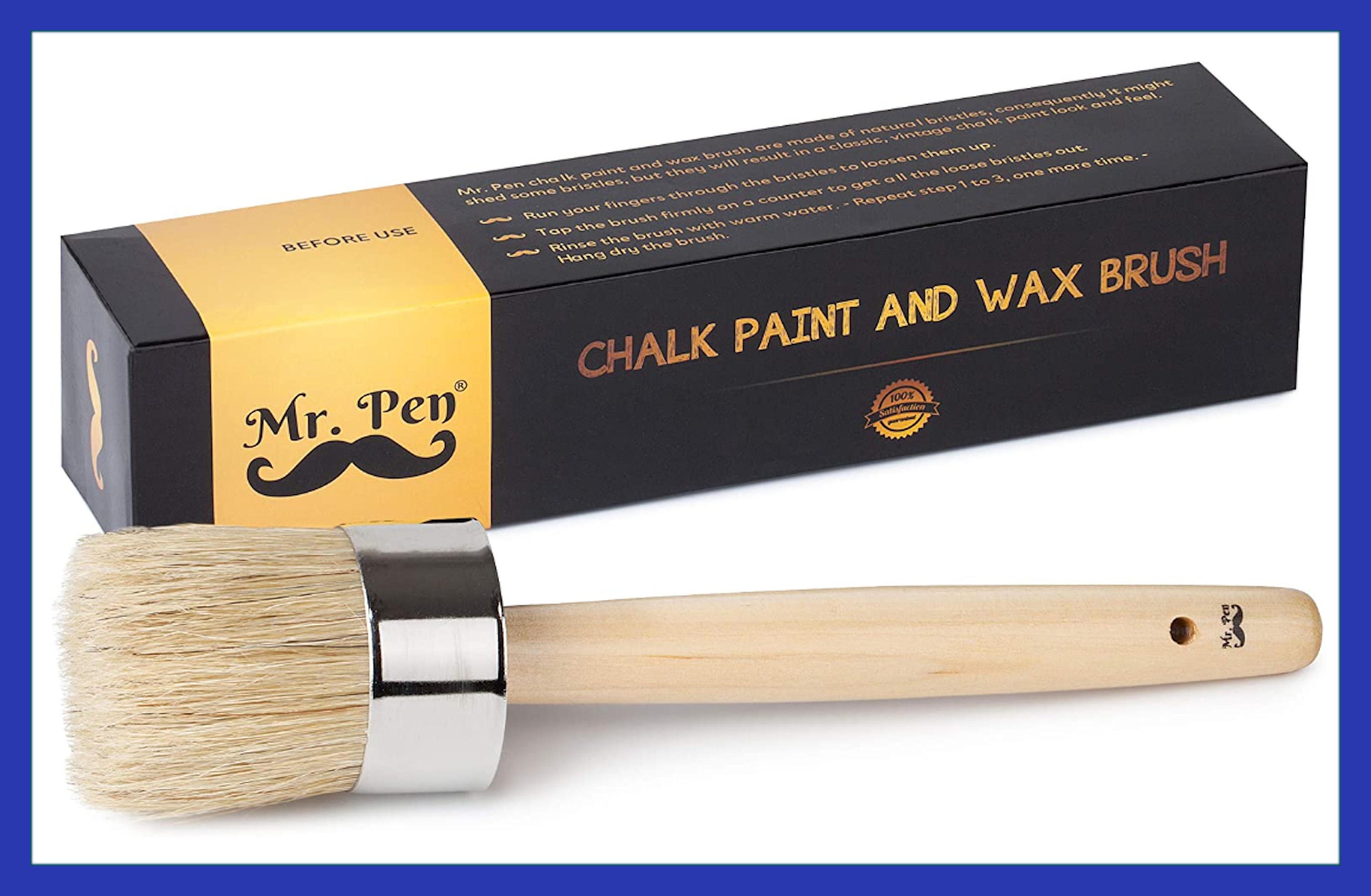 TopNotch Professional Chalk and Wax Paint Brushes (2PC Set) - Large DIY  Painting and Waxing Tool | Smooth, Natural Bristles | Folk Art, Home Décor