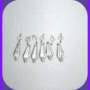 Short Drop Faceted Crystal PRISMS Set of 6, ~ 2 Inches Long, Rainbow Prisms, Suncatchers, Lamps, Windows, Ornaments, Octagon Prisms