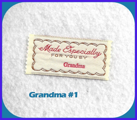 Made Especially for You by Grandma Labels Embroidered White ...