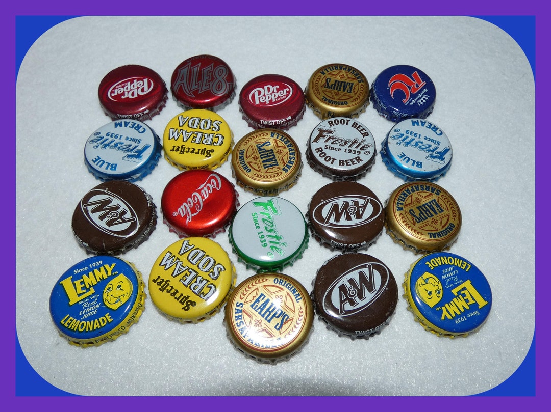 Vintage Soda Pop Bottle CAPS, Coca Cola, Dr Pepper, Blue Frostie, RC ...