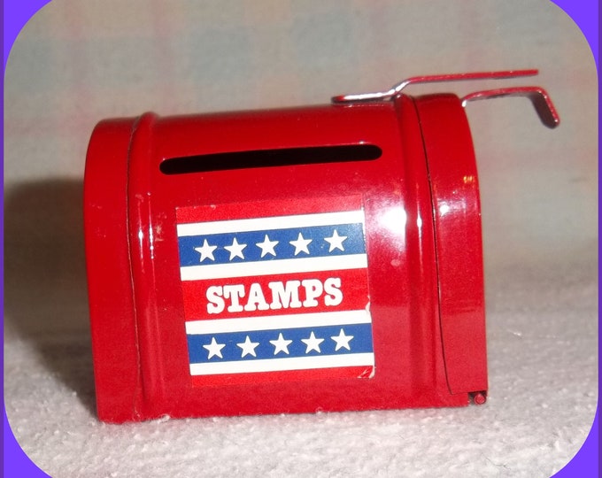 US Postage Stamp Roll Case Holder Mailbox Red White Blue Forever Stamps
