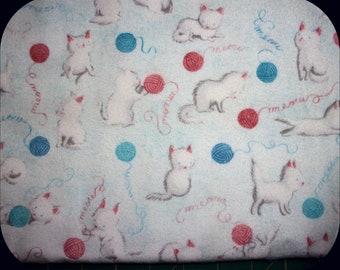 Playful Kitties Cotton Flannel Fabric, Medium Weight, 36 x 46 Inch, BTY, Pillow Covers, Costumes, Soft Fabric, Quilting, Kids Clothes