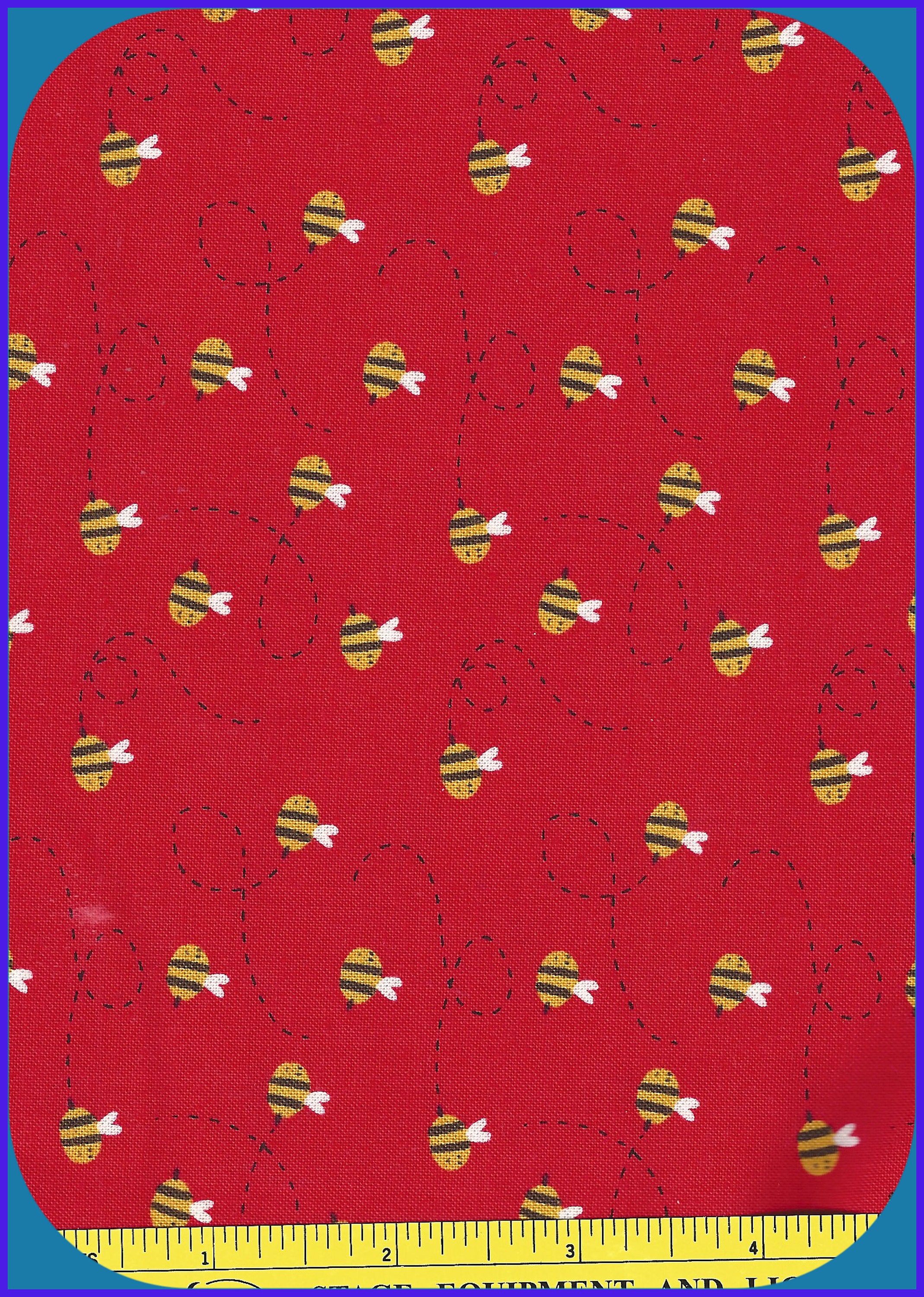 Honey Bees on Red Cotton Quilting Fabric Henry Glass Fabrics Etsy UK